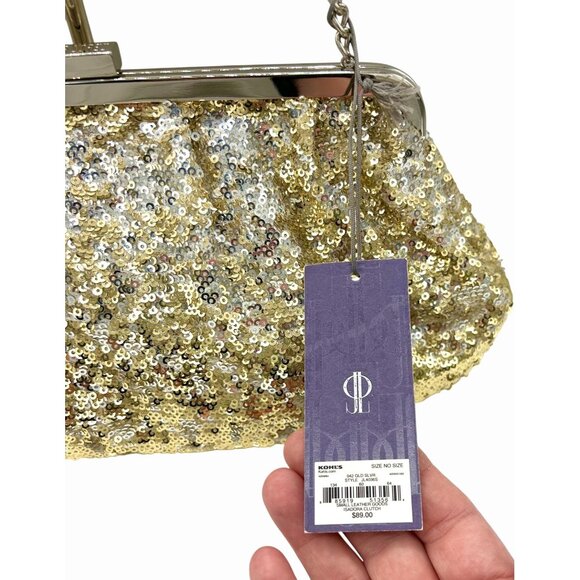 NWT GOLD SILVER SEQUIN JENNIFER LOPEZ ISADORA EVENING BAG CLUTCH PURSE ORIG $89! - Picture 4 of 7